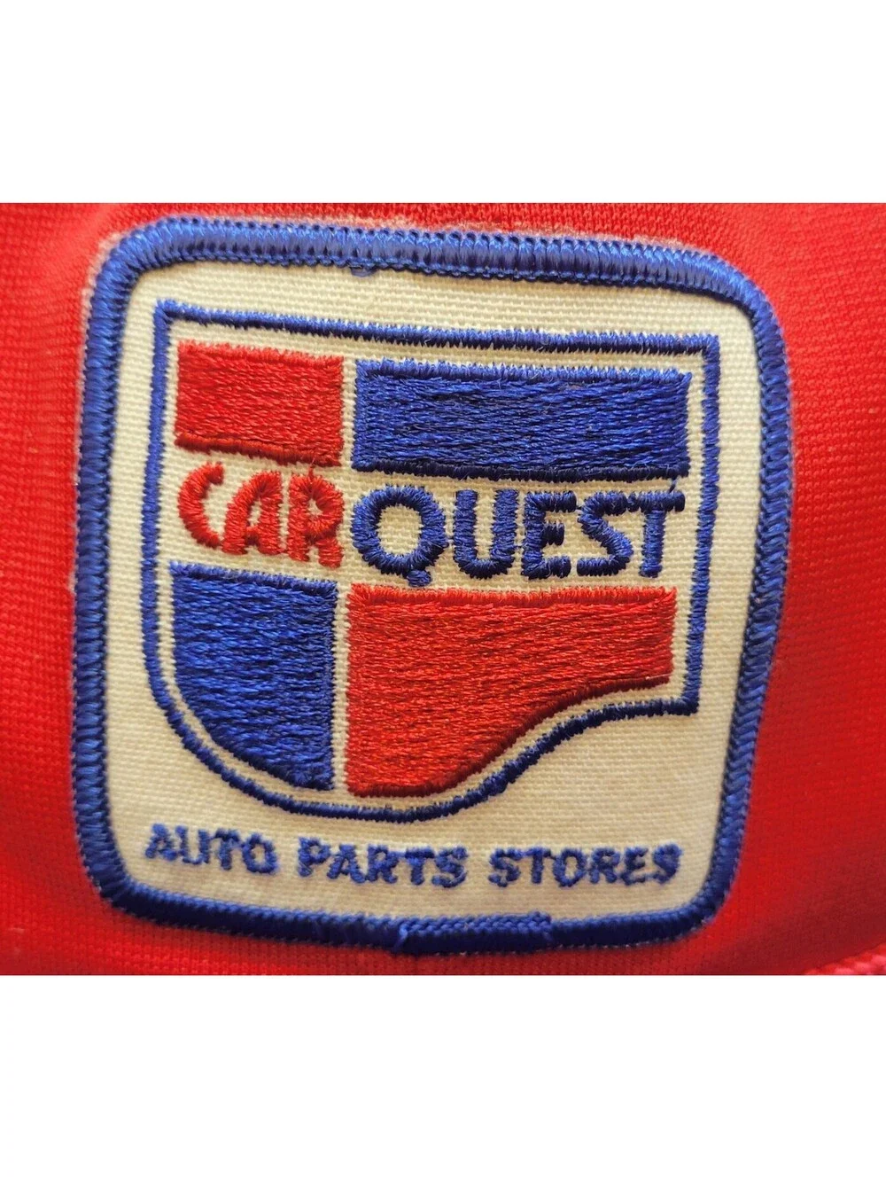 Vtg Carquest Hat Snapback Cap NFL Red/Blue 80's Auto Parts Stores w/Red Rope